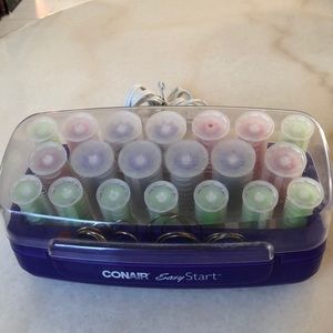 Women hairstyle hot rollers